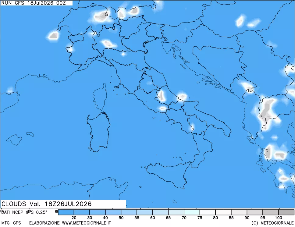 mappa Nuvolosità totale