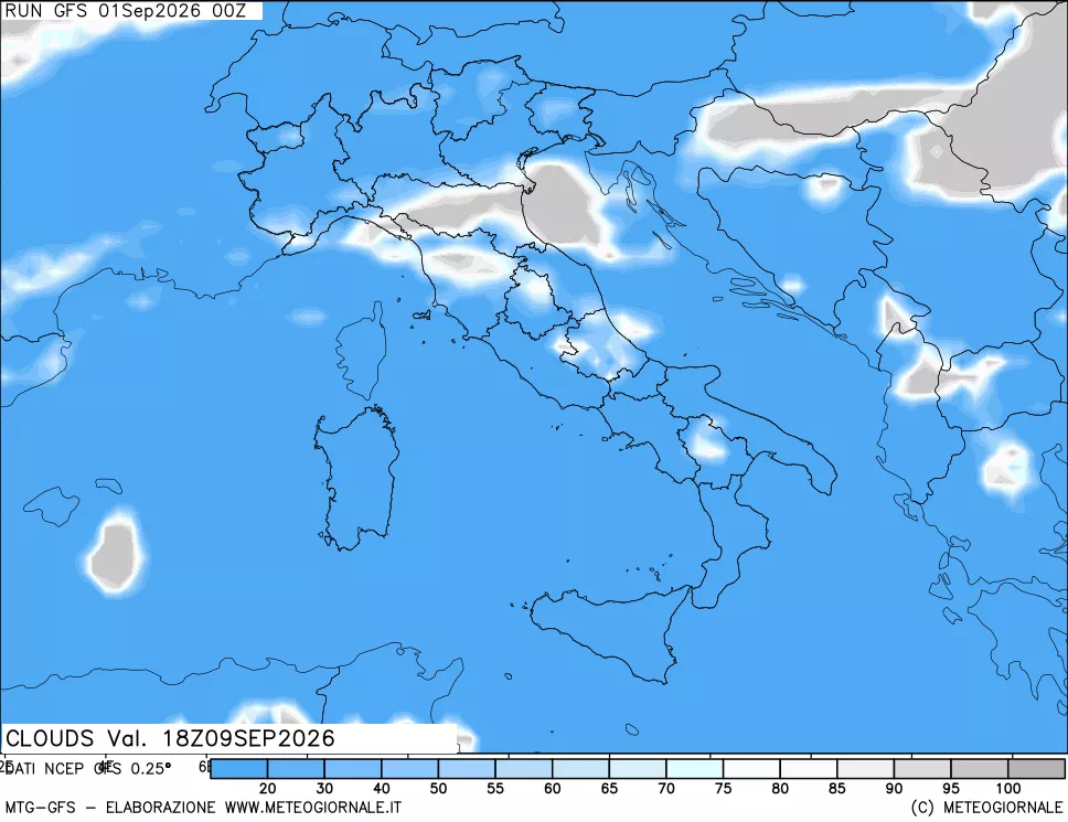 mappa Nuvolosità totale