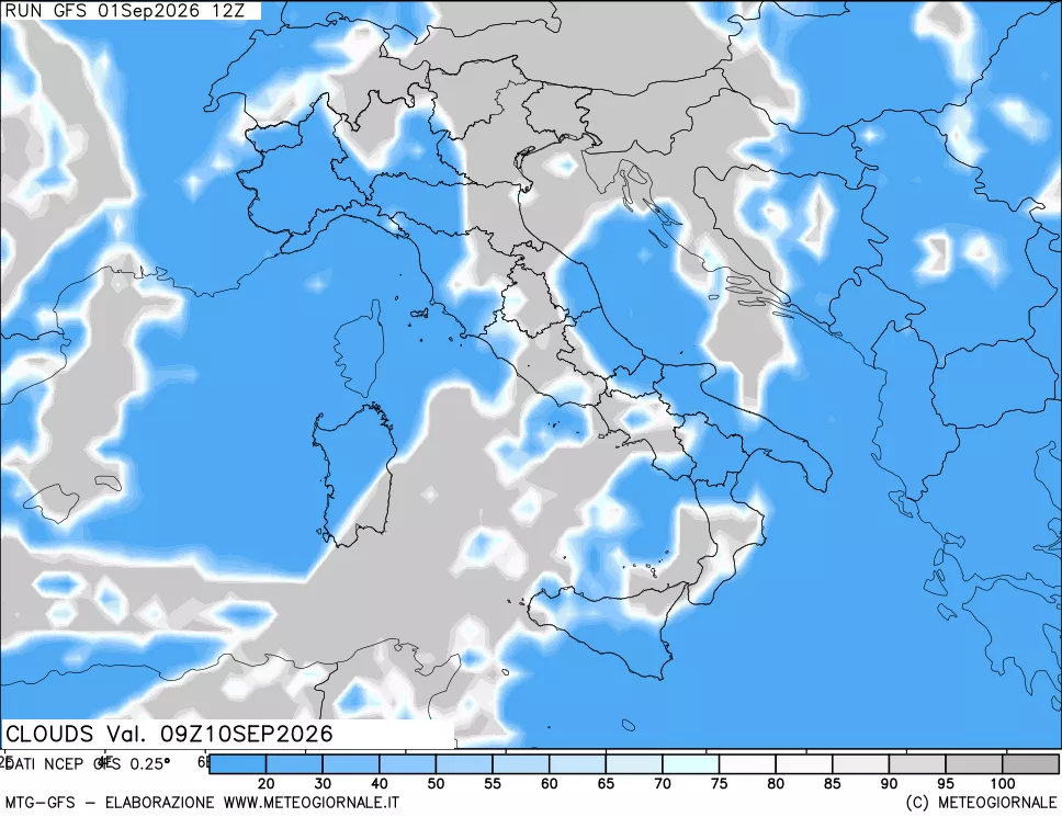 mappa Nuvolosità totale