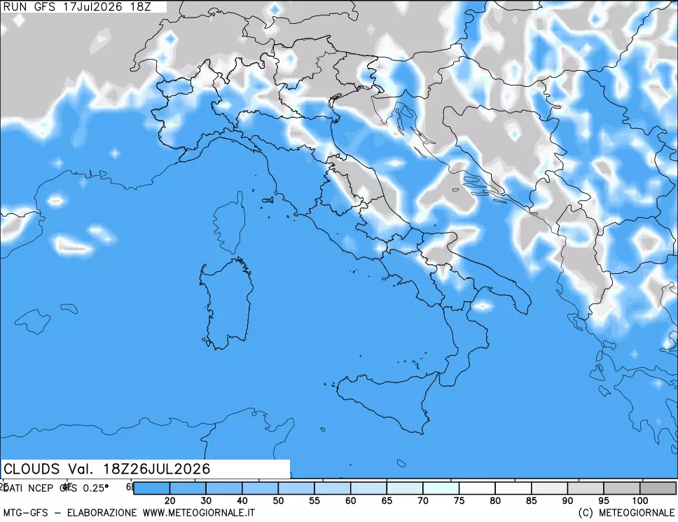 mappa Nuvolosità totale
