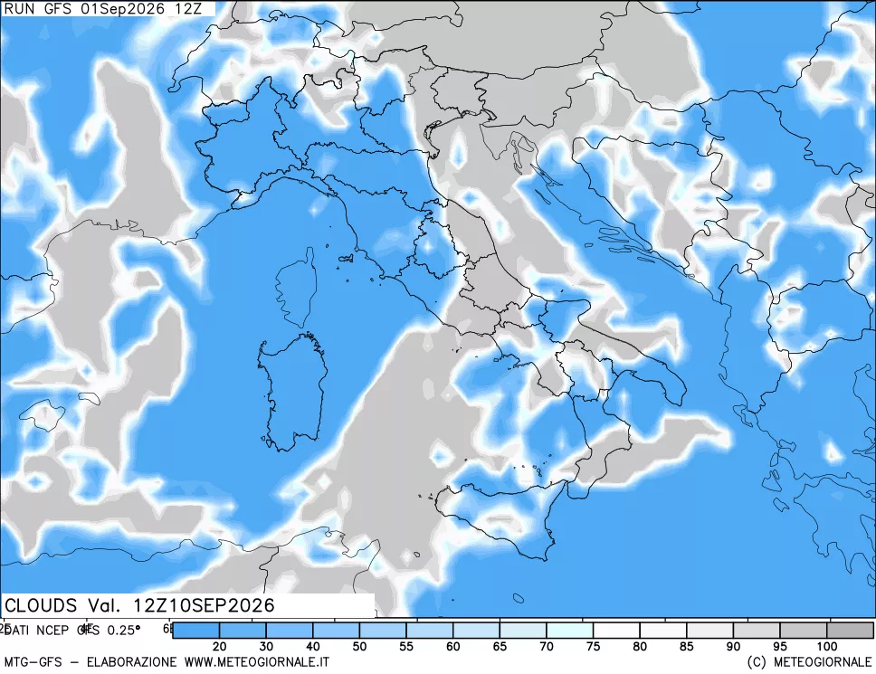 mappa Nuvolosità totale