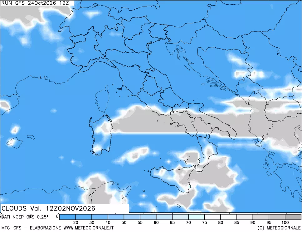 mappa Nuvolosità totale