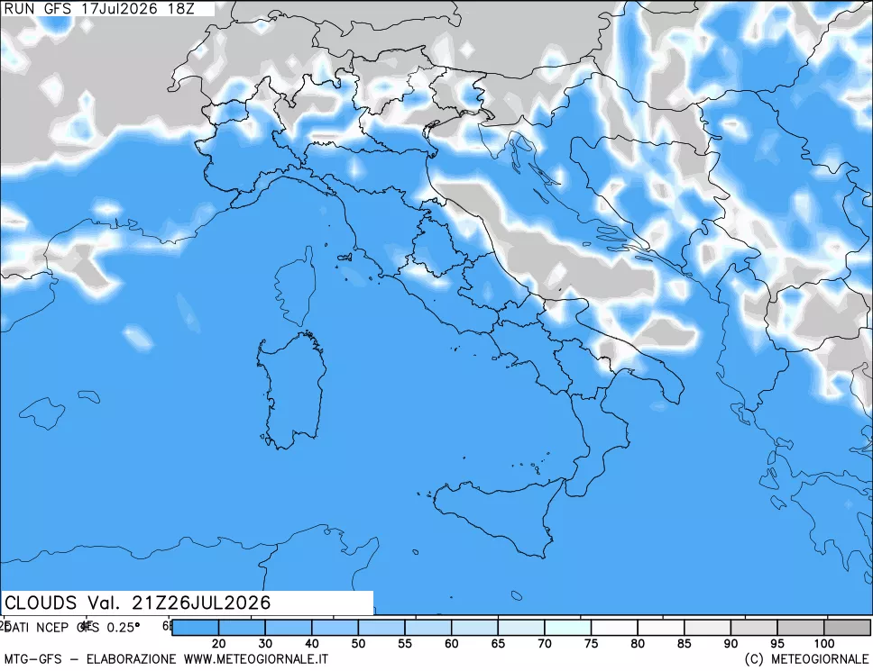 mappa Nuvolosità totale