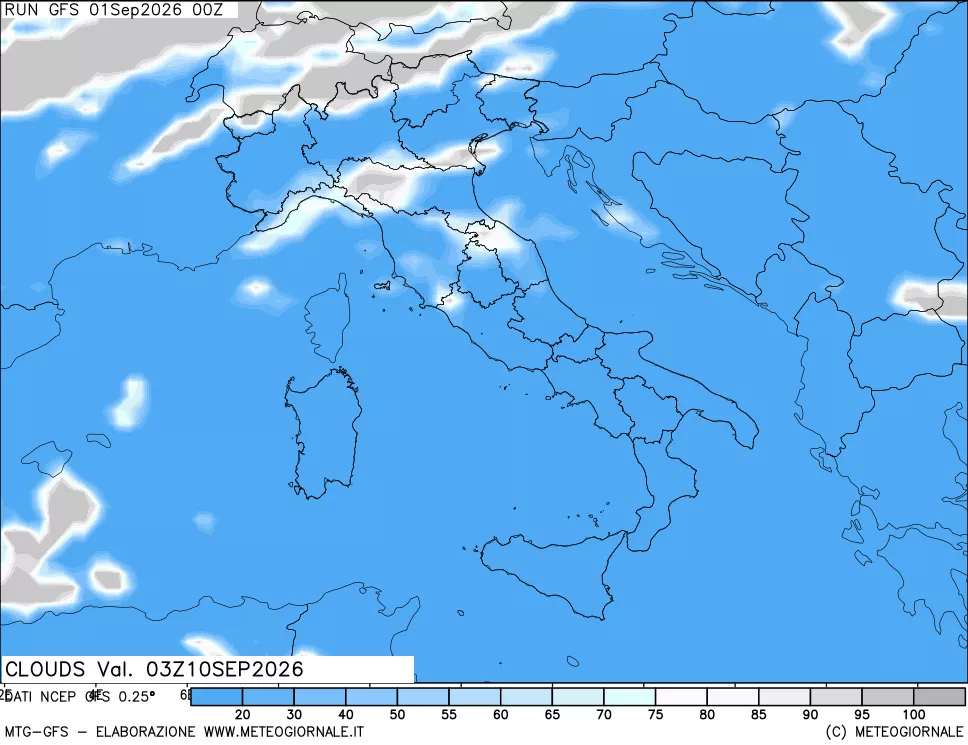 mappa Nuvolosità totale