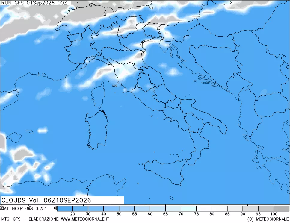 mappa Nuvolosità totale