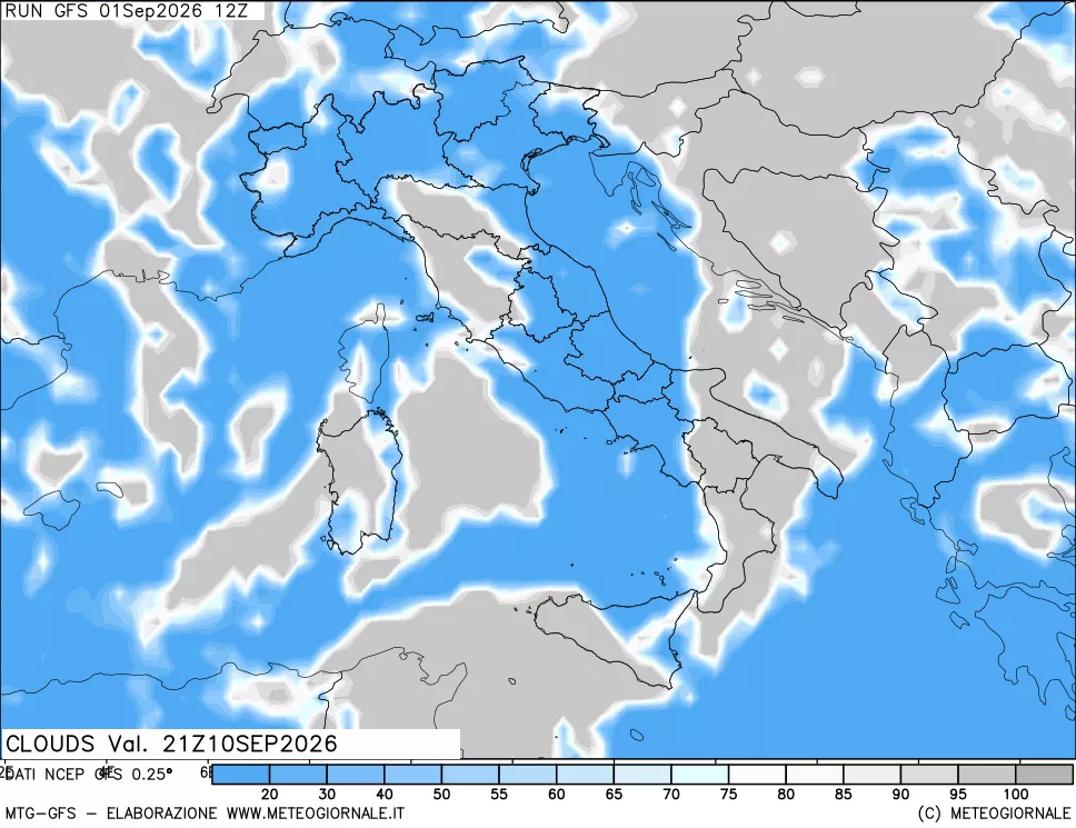 mappa Nuvolosità totale