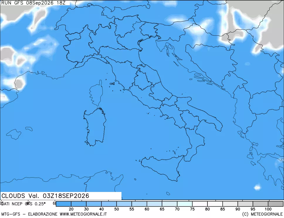 mappa Nuvolosità totale