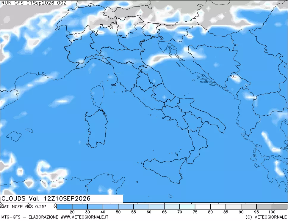 mappa Nuvolosità totale