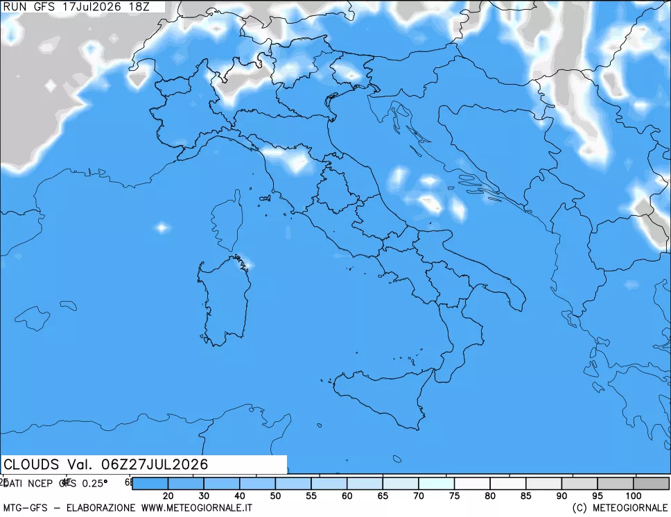 mappa Nuvolosità totale