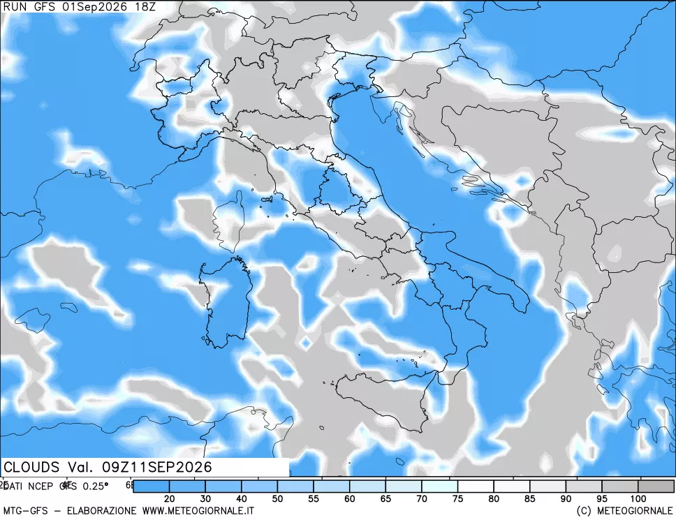 mappa Nuvolosità totale