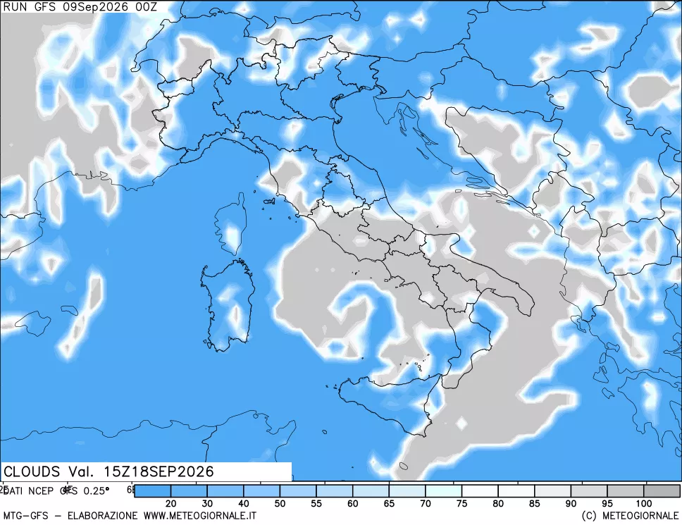 mappa Nuvolosità totale