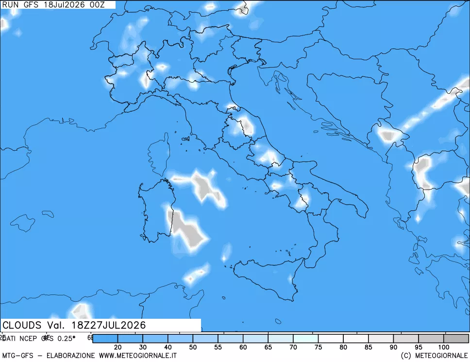 mappa Nuvolosità totale