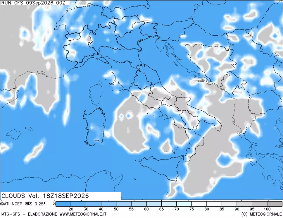 mappa Nuvolosità totale