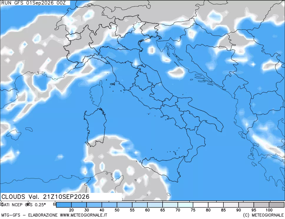 mappa Nuvolosità totale