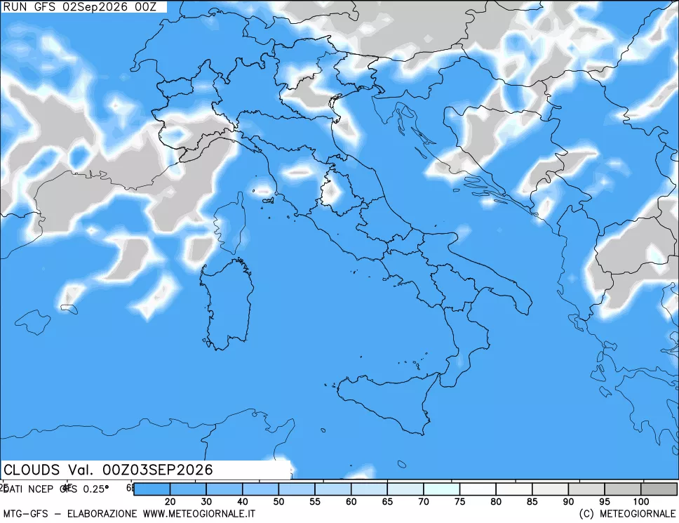 mappa Nuvolosità totale