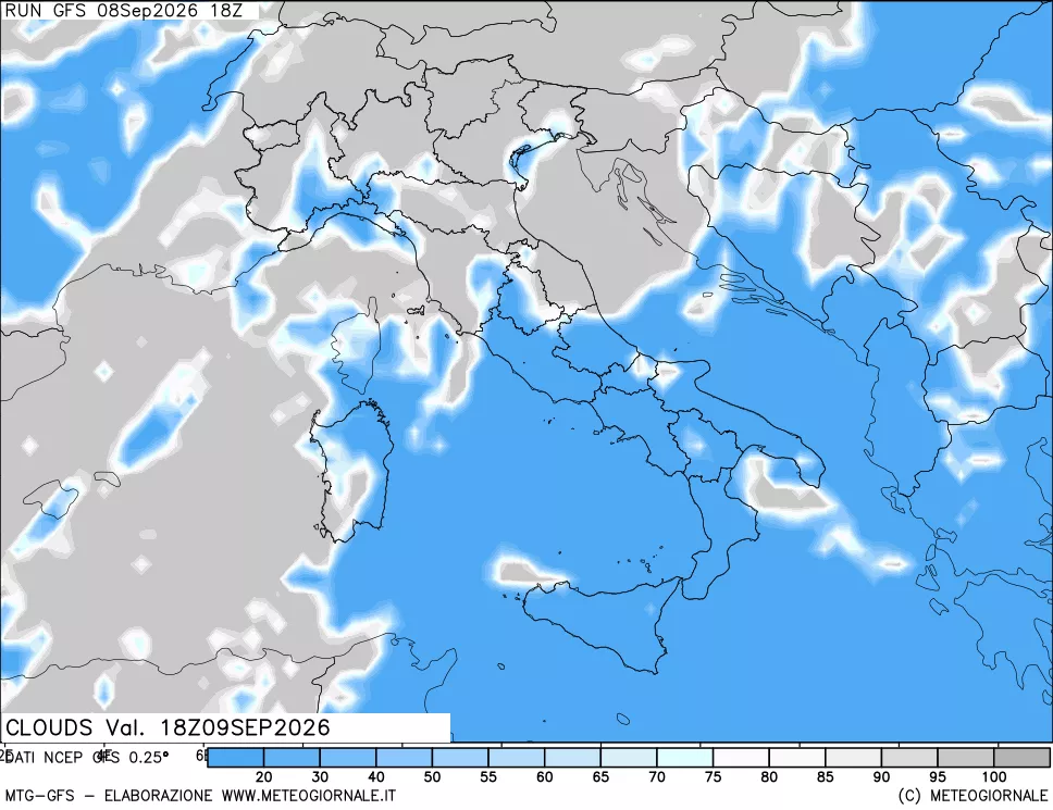 mappa Nuvolosità totale