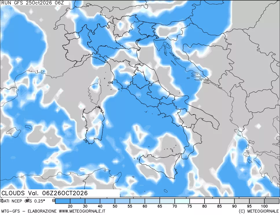 mappa Nuvolosità totale