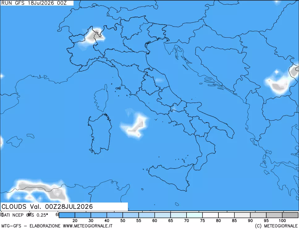 mappa Nuvolosità totale