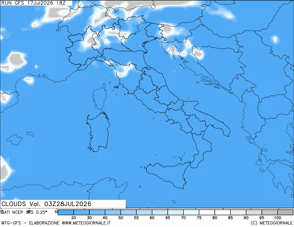 mappa Nuvolosità totale