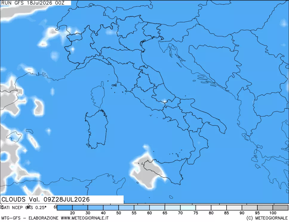 mappa Nuvolosità totale