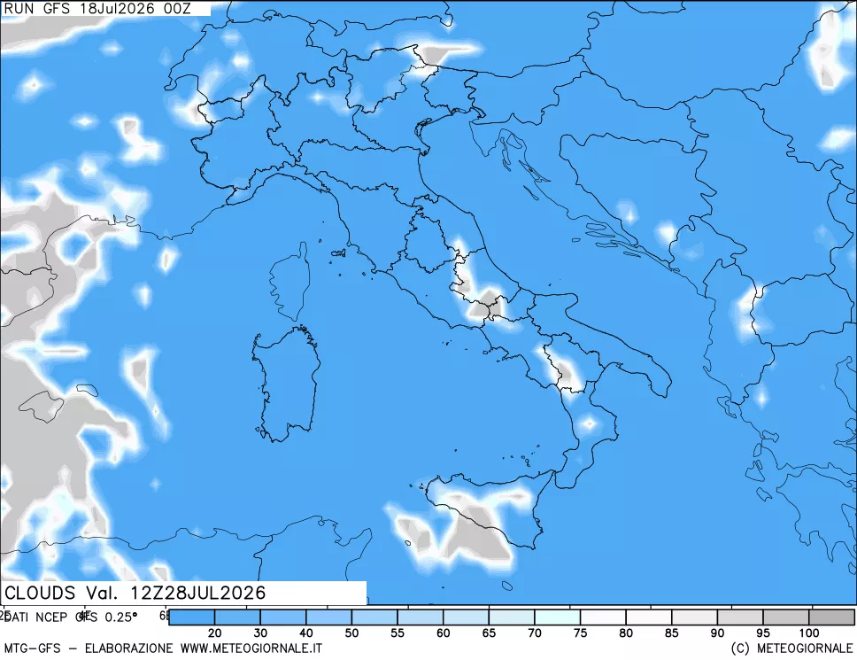 mappa Nuvolosità totale