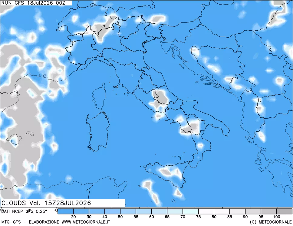 mappa Nuvolosità totale