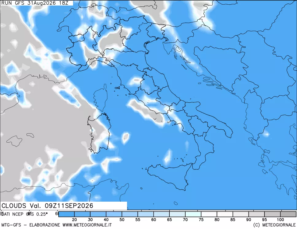 mappa Nuvolosità totale