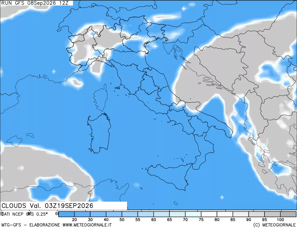 mappa Nuvolosità totale