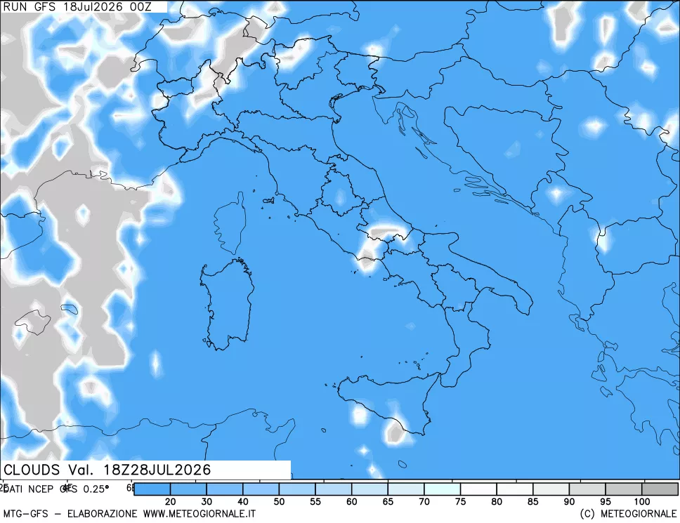 mappa Nuvolosità totale
