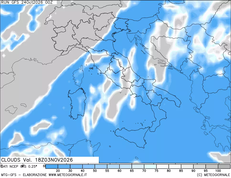 mappa Nuvolosità totale