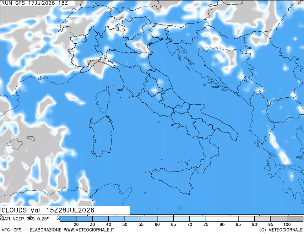 mappa Nuvolosità totale
