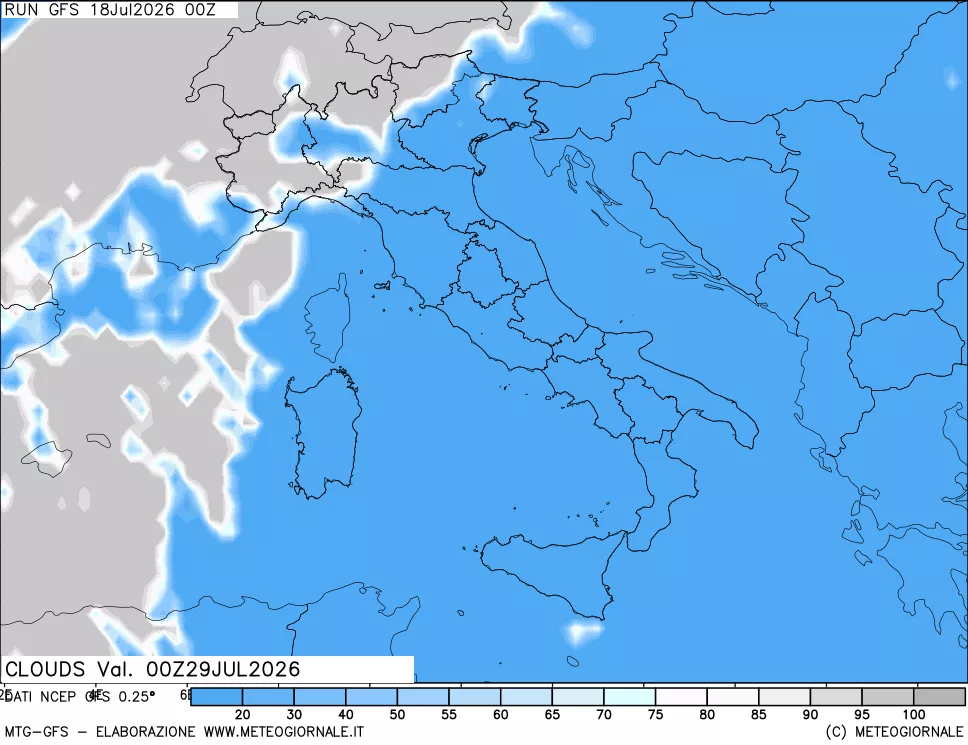 mappa Nuvolosità totale