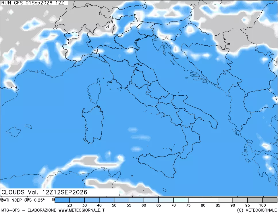 mappa Nuvolosità totale