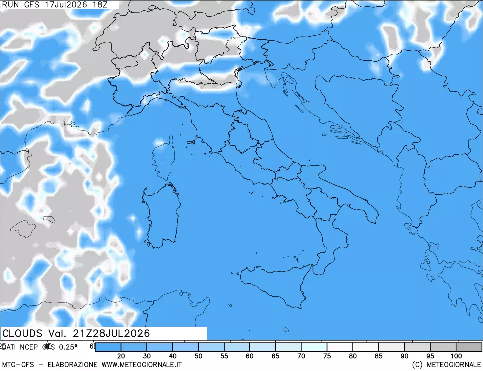 mappa Nuvolosità totale