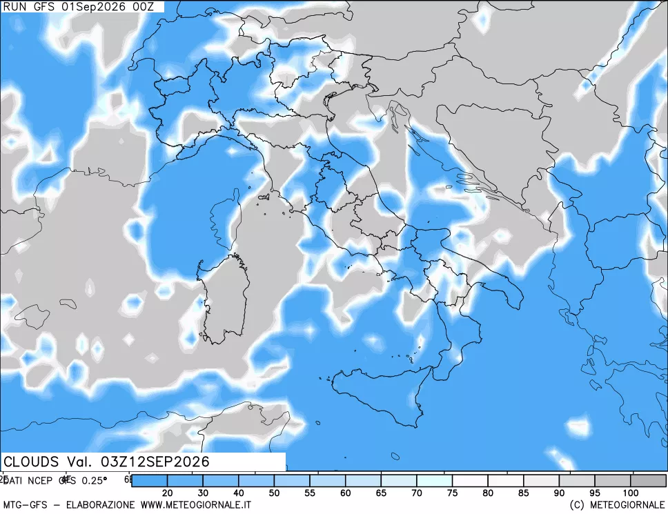 mappa Nuvolosità totale