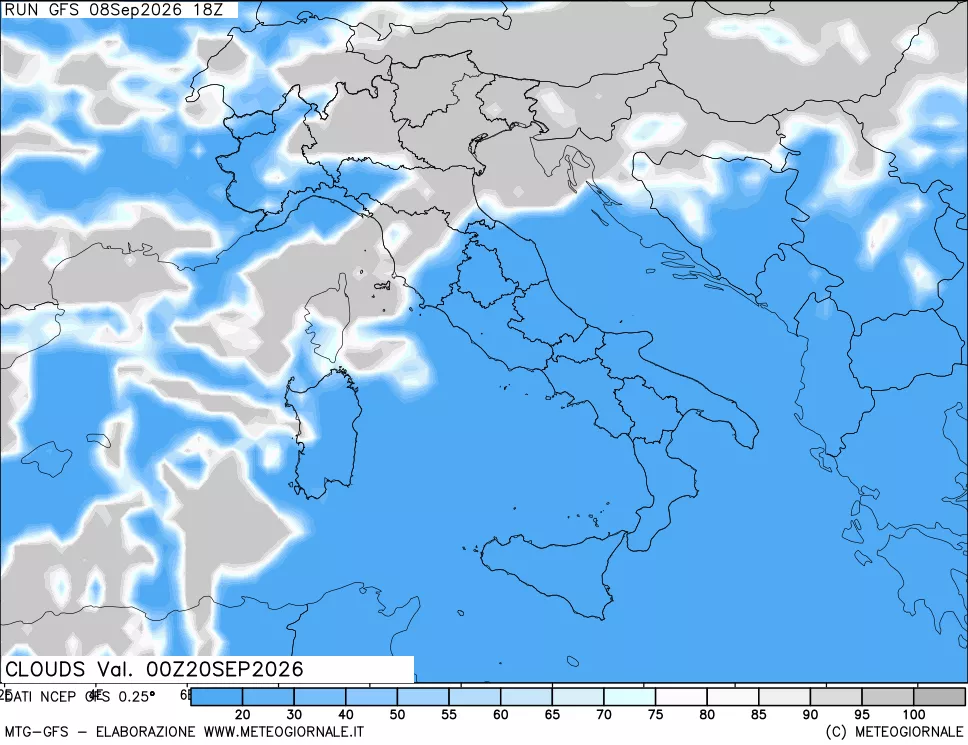 mappa Nuvolosità totale
