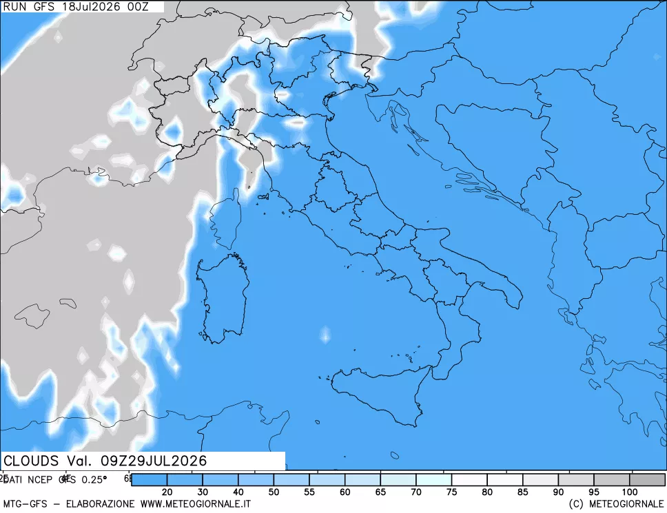 mappa Nuvolosità totale