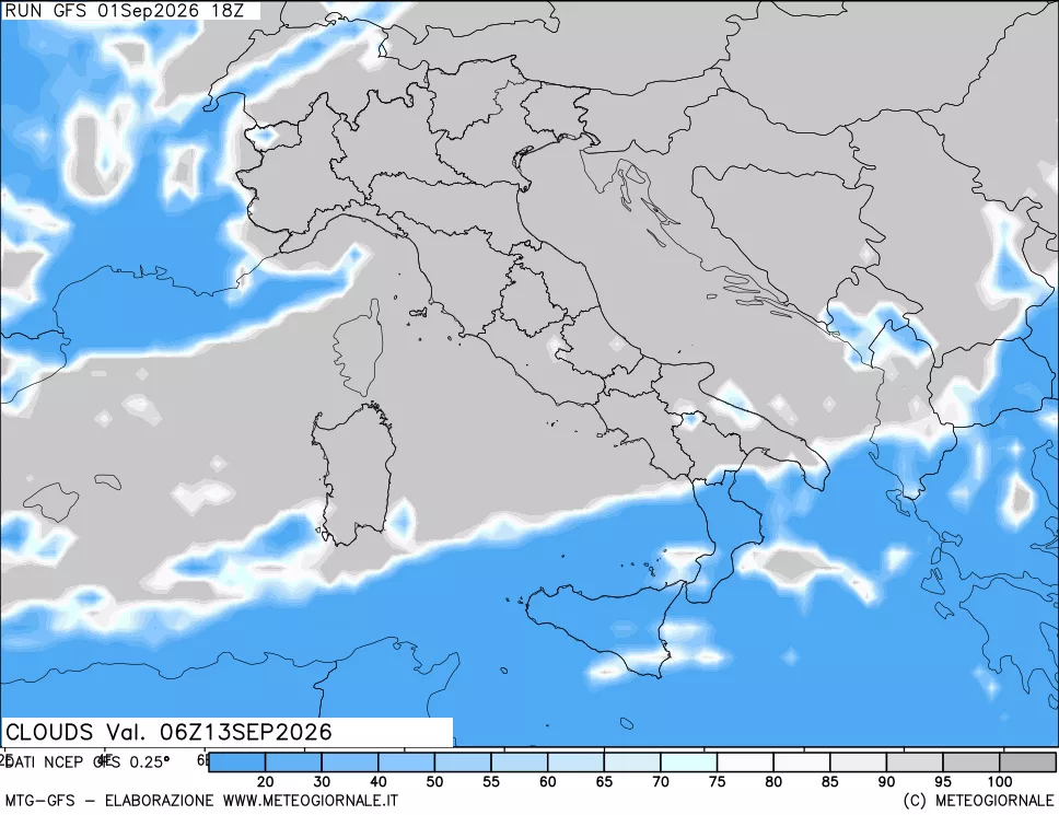 mappa Nuvolosità totale