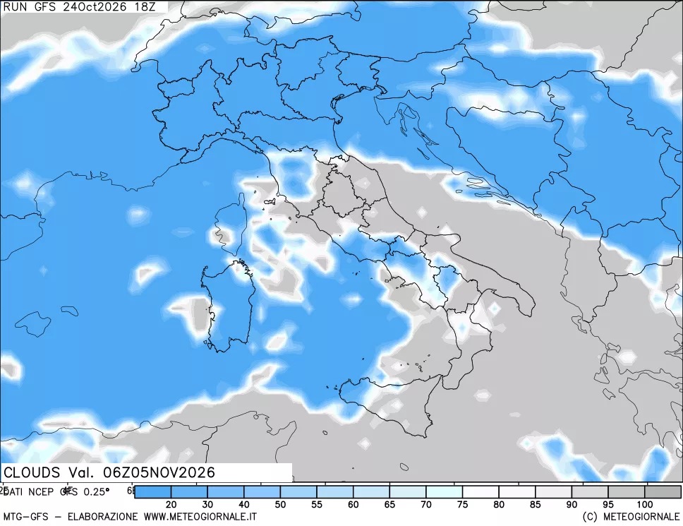 mappa Nuvolosità totale