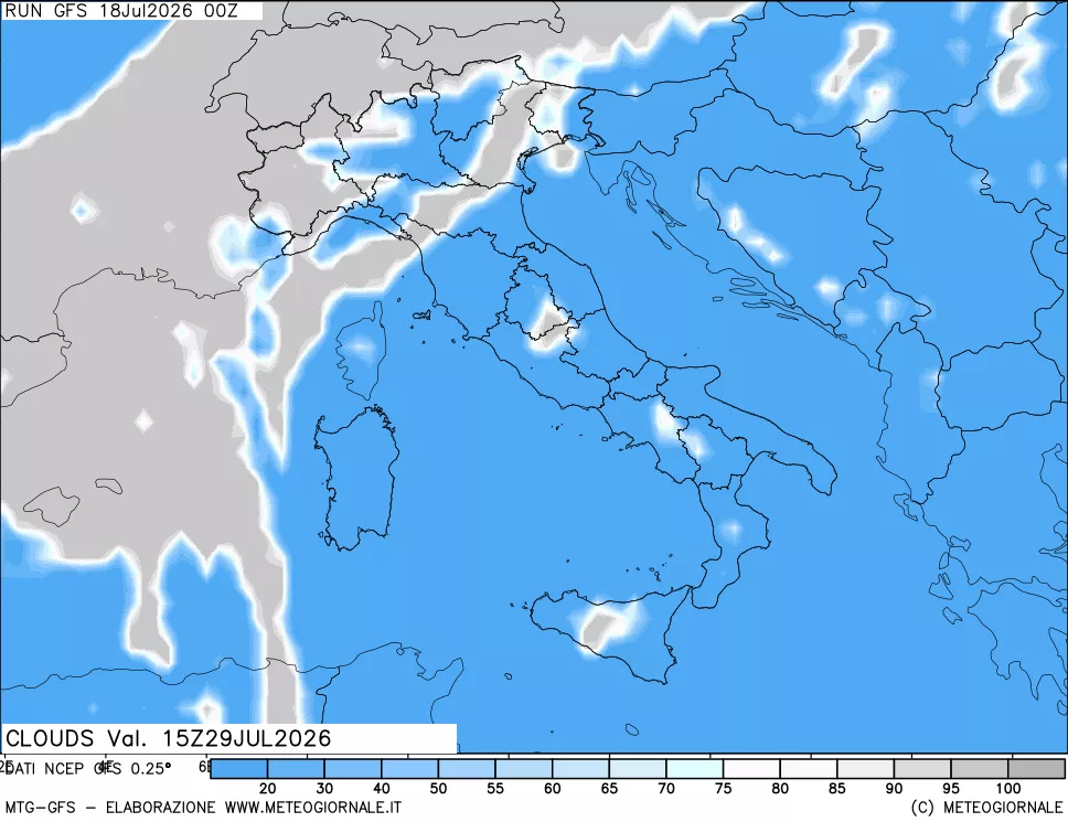 mappa Nuvolosità totale