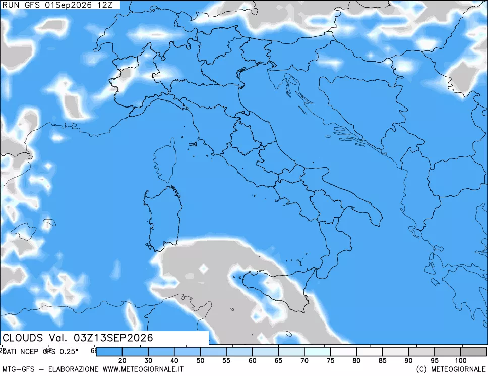 mappa Nuvolosità totale