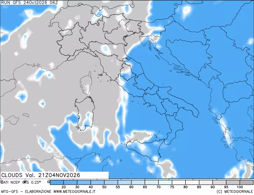 mappa Nuvolosità totale