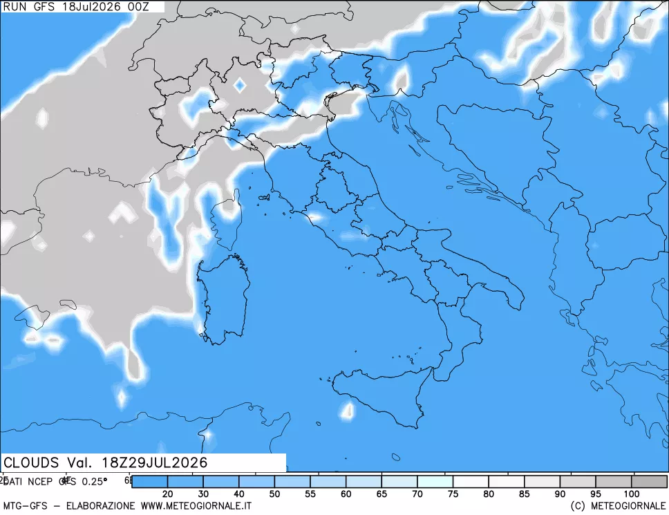 mappa Nuvolosità totale