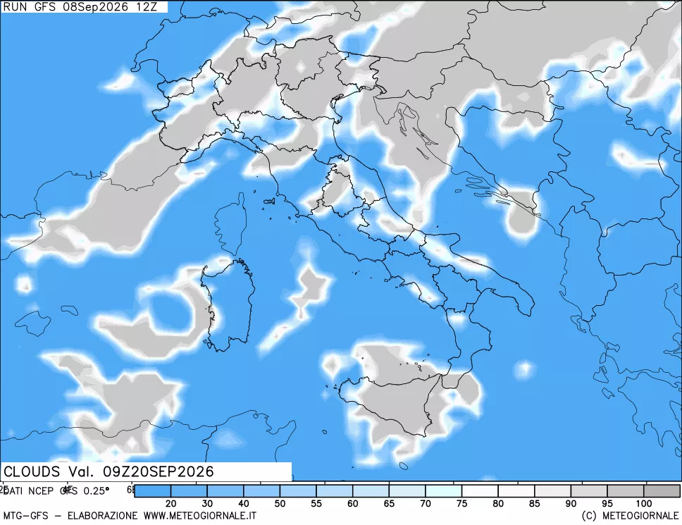 mappa Nuvolosità totale