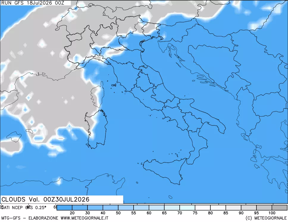 mappa Nuvolosità totale