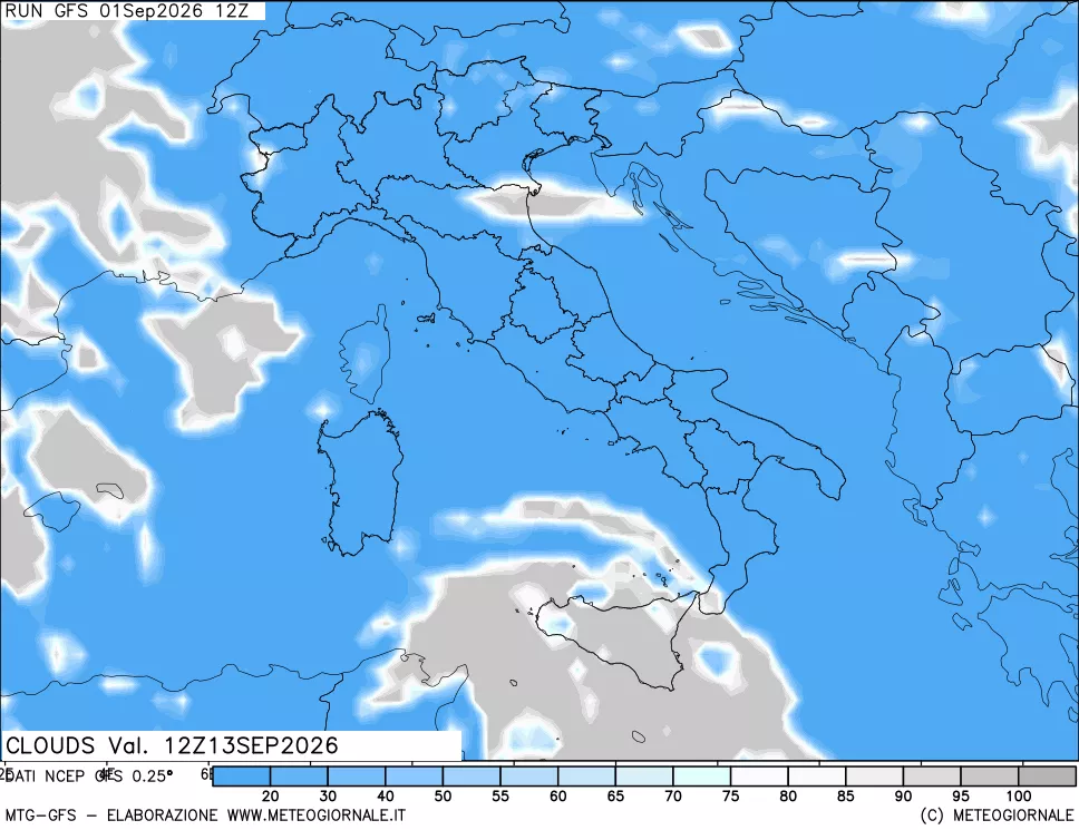 mappa Nuvolosità totale