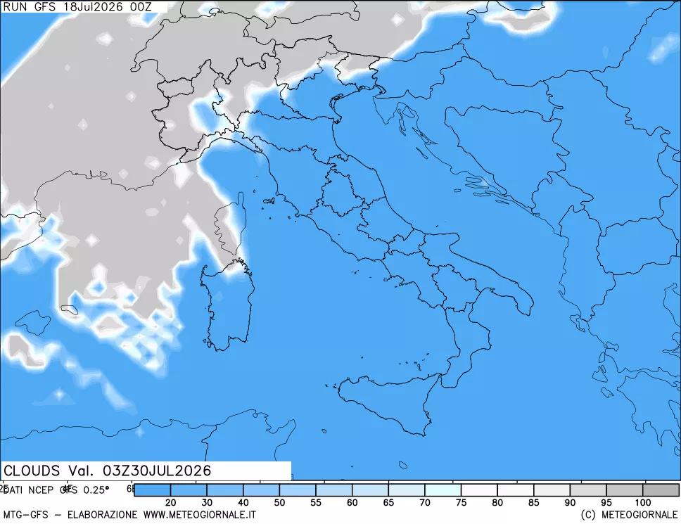 mappa Nuvolosità totale