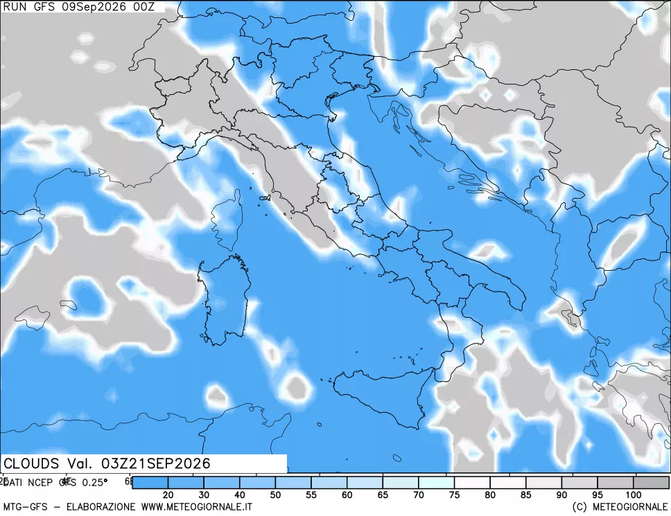 mappa Nuvolosità totale