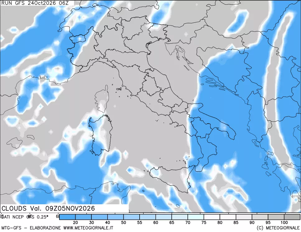 mappa Nuvolosità totale