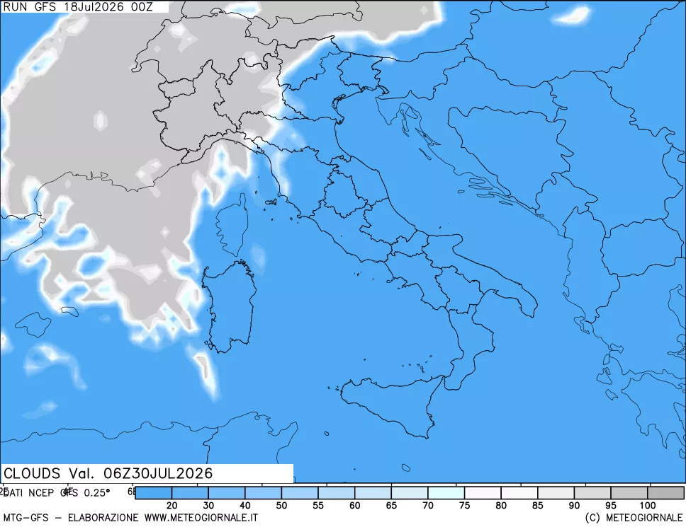 mappa Nuvolosità totale